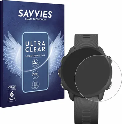 Produktbild von 6x Für Garmin Forerunner 245 Music Schutzfolie Savvies Displayschutz Display Schutz Folie Klar Transparent