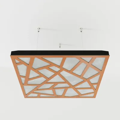 Produktbild von 4er-Set Akustik-Deckenpaneele SKYROSS Samt 50x50x5 cm, Kirschbaum/Weiß