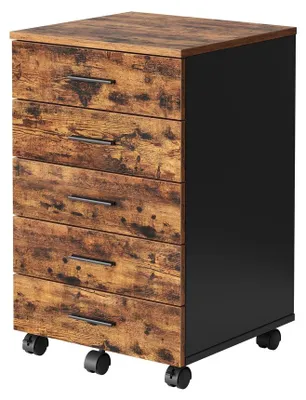 Productafbeelding van Rolcontainer-archiefkast met laden | Bruin | 42x40x65,7 cm