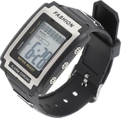 Obrázek produktu pro Obdélníkové digitální sportovní hodinky vodotěsné světelné multifunkční vintage černé s velkým displejem a budíkem