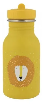 Obrázok produktu pre Trixie fľaša na pitie z nehrdzavejúcej ocele 350 ml pre deti - Mr Lion - žltá fľaša na vodu odolná voči úniku