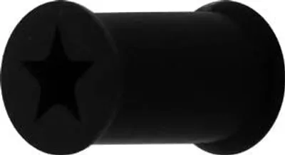 Immagine prodotto di Piercing a tunnel nero in silicone svasato all'orecchio Stella - VPLF-ST-BK.6mm
