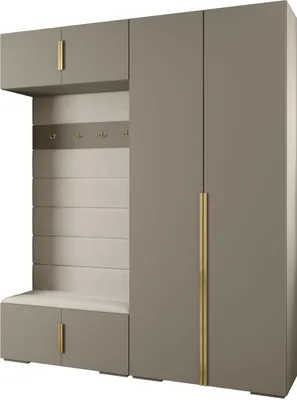 Produktbild von MEBLE KRYSPOL Inova 1 Möbelset Garderobe, 236,7x200x47cm - Kaschmir, Manila 02, Gold