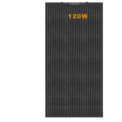 Immagine prodotto di pannello solare da 120 Watt, efficienza delle celle del 24%, design leggero, pannello solare nero