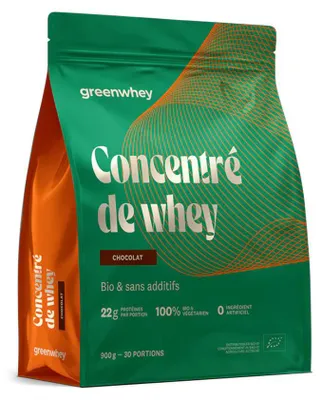 Image de Whey protéine - Greenwhey - Protéine de whey (900g) - Saveur Chocolat