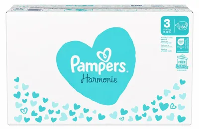 Produktbild von Pampers® Windeln Harmonie™ Größe Gr.3 (6-10 kg) für Babys und Kleinkinder (4-18 Monate), 186 St.
