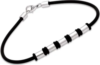 Produktbild von Armband Kautschuk Edelstahlelement 23cm KS0050