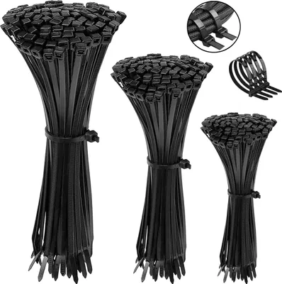 Obrázek produktu pro Sada polyamidových stahovacích pásků 3,6 mm, černá 300 kusů