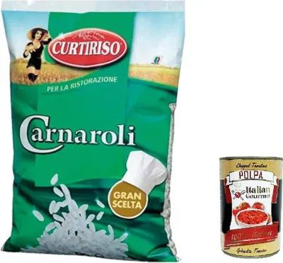 Produktbild von Curtiriso Per la Ristorazione Riso Carnaroli Für die Gastronomie: Carnaroli-Reis 5kg+ Italian gourmet polpa 400g