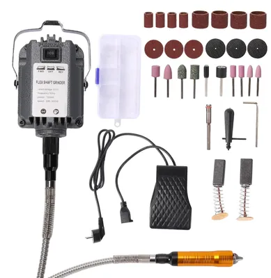 Immagine prodotto di Multitool elettrico - utensile rotante - potenza 1200W - albero flessibile - smerigliatrice sospesa, incisore, lucidatrice per legno, metallo e gioielli