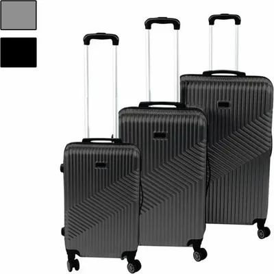 Image de Valise de voyage ABS coque dure set de 3 pièces noir