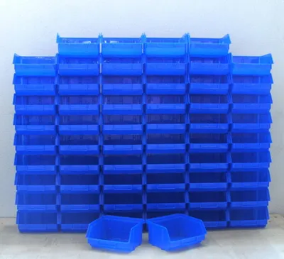 Produktbild von 60 Stk. Stapelboxen - Gr. 1 - blau - Stapelkästen Stapelkasten Sichtlagerkasten