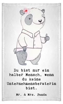 Produktbild von Mr. & Mrs. Panda Handtuch Unternehmensberaterin Herz - Weiß - Geschenk, Klein, Gästehandtuch 30x50, gäste wc, Mini-Handtuch, Gästetuch