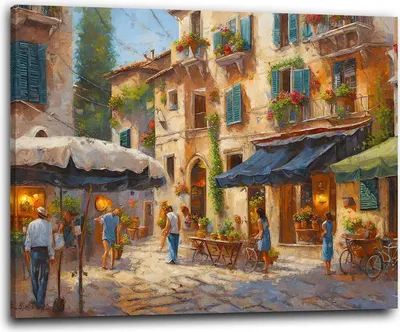 Produktbild von Italien Toskana Altstadtgasse mediterran Leinwandbild Wandbild: 60x40x2cm