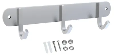 Produktbild von Intirilife Edelstahl Garderobenleiste Modell D - 3 Haken - Kleiderhaken Garderobe Hakenleiste in 5 verschiedenen Designs