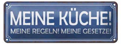 Produktbild von Blechschild Meine Küche meine Regeln, 27x10 cm, Blechschilder Spruch Küche