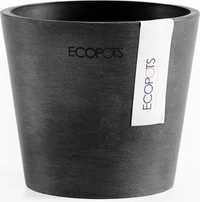 Immagine prodotto di Vaso da fiori Ecopots Amsterdam Mini in plastica opaca Ø 10,5 cm H 9,2 cm grigio scuro