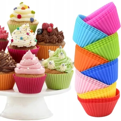Produktbild von 7&7 Silikon-Muffinförmchen für Cupcakes 6 Stück lebendige Farben