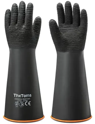 Latex-Arbeitshandschuhe 45 cm, Anti-Rutsch, 2 Paar