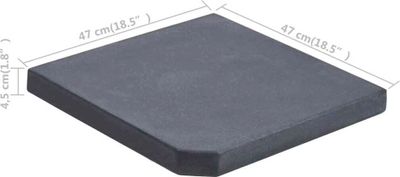 vidaXL Sonnenschirm-Gewichtsplatte Schwarz Granit Quadratisch 25 kg