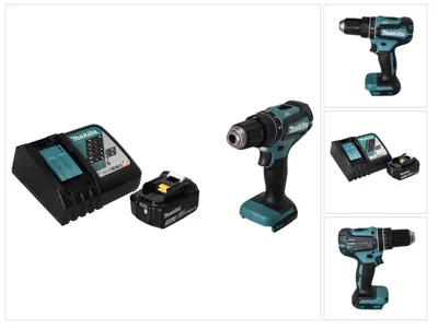 Produktbild von Makita DHP 485 RF1 Akku Schlagbohrschrauber 18 V 50 Nm Brushless + 1x Akku 3,0 Ah + Ladegerät