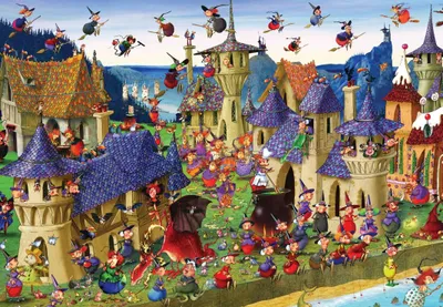 Productafbeelding van Grafika Puzzel: Heksenfestival op het Kasteel, 1000 stukjes