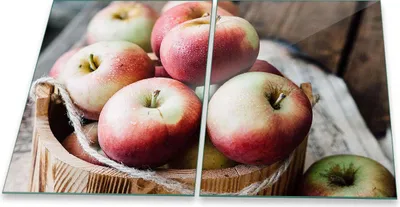 Produktbild von Herdabdeckplatte Glaskeramik 2-Teilig 2x40x52 Apfel Rot Abdeckung Spritzschutz Glas
