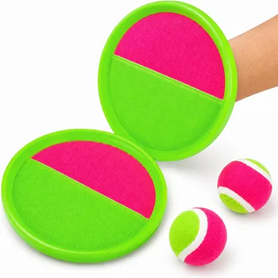 Imagen del producto de Juego de lanzamiento con velcro para niños, de 2 piezas, con superficies de velcro resistentes, ideal para usar en exteriores