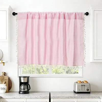 Semi-transparenter Vorhang 61x132 cm, rosa, Stangendurchzug