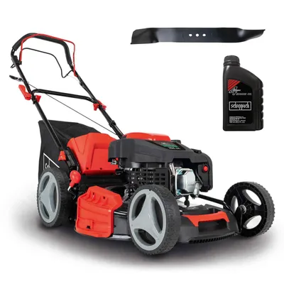 Produktbild von Scheppach Benzin Rasenmäher MS225-53 | Radantrieb | 6PS | 53cm Breite | 65L Fangkorb | Reinigung | Mulchen | Auswurf | inkl. Ersatzmesser & Motoröl