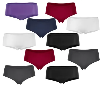 Produktbild von Fabio Farini - 5 Stück Damen Boxershorts Unterwäsche - nahtlose Unterhosen aus Microfaser im sportlich eleganten Look, zufällig ausgewählte Farben