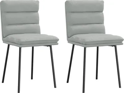 Image de Chaises à manger lot de 2 Gris clair Velours