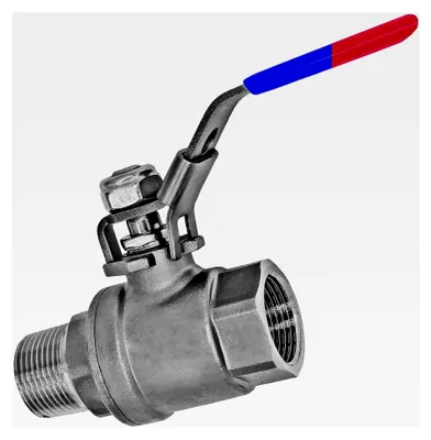 Produktbild von Kugelhahn aus rostfreiem Edelstahl mit vollem Durchgang, 1" Rohr Zoll Außengewinde AG und Innengewinde IG DN25, geeignet für Trinkwasser, Druck PN 63 Bar, mit Hebelgriff für Wasser und Heizung
