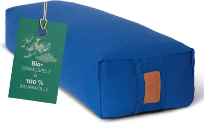 Produktbild von #DoYourYoga Yoga-Bolster Paravati - gefüllt mit Dinkelspelz - 67x22x13cm - Navyblau