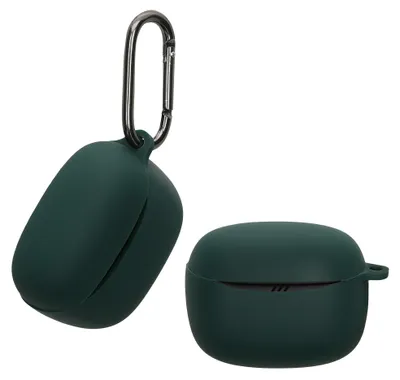 Produktbild von kwmobile Schutzhülle für JBL Tune Buds 2 Hülle - TPU Silikon Case für Kopfhörer Ladecase - stoßfestes Cover mit Karabiner - Dunkelgrün