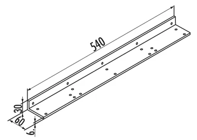 Produktbild von Naber Befestigungswinkel für Anbautisch, alufarbig RAL 9006 - Tablon