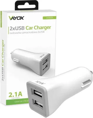 Produktbild von Vayox Autoladegerät VA0054 | 2.1 A | 2x USB | Schwarz