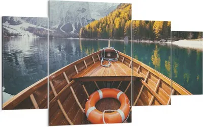 Produktbild von Bild auf Leinwand - Leinwandbild - 4 Teile - £ódŸ Berge Kajak - 160x90cm - Wand Bild - Wanddeko - Wandbilder - Leinwanddruck - Bilder - Wanddekoration - Leinwand bilder - Wandbild - DL160x90-4981