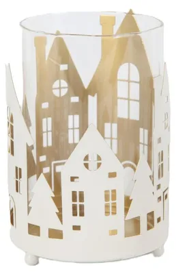 Produktbild von TrendLine Deko Windlicht Metall Ø 9 x 13 cm weiß