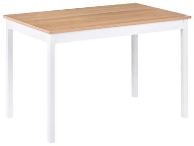 Produktbild von BELIANI Esstisch Helle Eiche u. Weiß Kiefernholz MDF 75 x 120 cm Rechteckig Lackiert Modern Landhausstil Küchentisch