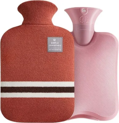 Produktbild von XXL Wärmflasche 2L mit weichem Bezug PVC Bettflasche Handwärmer Winter Wärme, Größe:2 Liter, Farbe:Orange