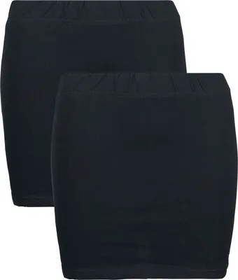 Produktbild von RED by EMP Damen schwarzer Basic Mini-Rock im Doppelpack S