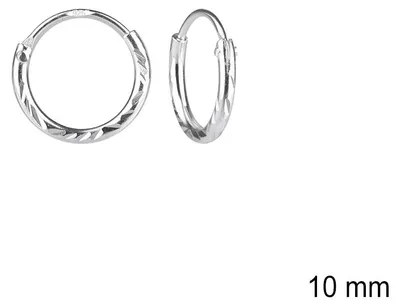 Produktbild von Kleine Creolen Silber 925 mit Diamantschliff 10 mm