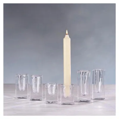 Produktbild von Kerzenhalter aus transparentem Glas (8 cm)