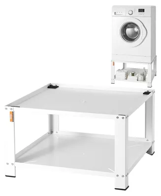 Immagine prodotto di Portabiancheria VEVOR con vano portaoggetti, 711,2 x 711,2 x 406,4 mm, piattaforma in piedi per lavatrice e asciugatrice, montaggio universale, capacità 299,4 kg, base multifunzionale in acciaio per lavatrice