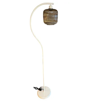 Produktbild von Mopa Honigfarbenes Glas Modern Dekorative Metall Stehlampe