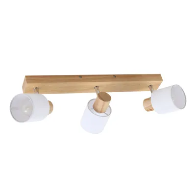 Produktbild von Lindby Deckenstrahler Wanessa, 47cm, 3-flg., weiß, Holz, E14