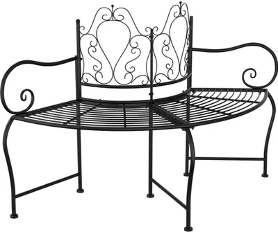 Zdjęcie produktu dla vidaXL Ławka pod drzewo 150 cm stal czarna