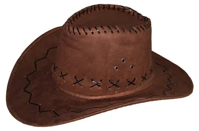 Produktbild von Klassischer Cowboyhut in brauner Lederoptik Universalgröße für Erwachsene