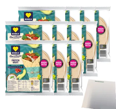 Produktbild von Edeka Herzstücke Protein Wraps Weizen-Tortillas VPE (11x320g Packung) + usy Block